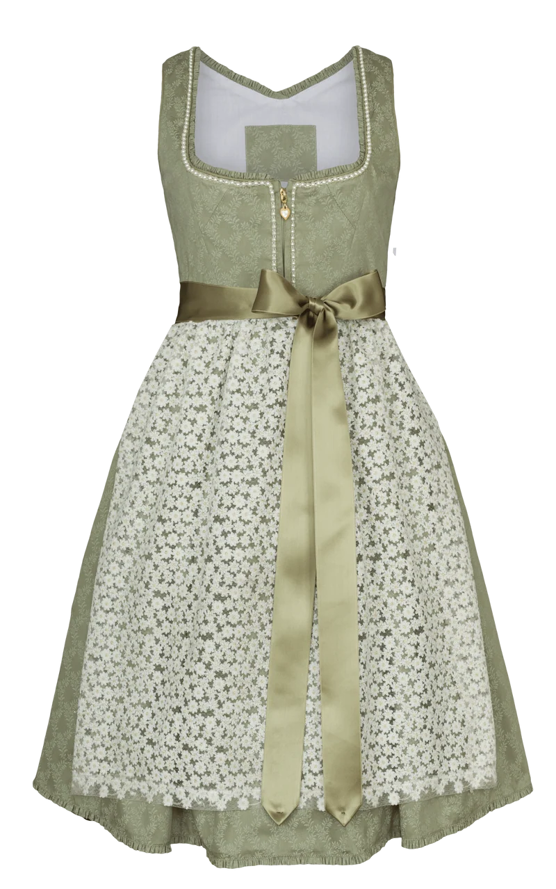 Dirndl Alpenfee, Amy, Pistazie, Midi 60 cm