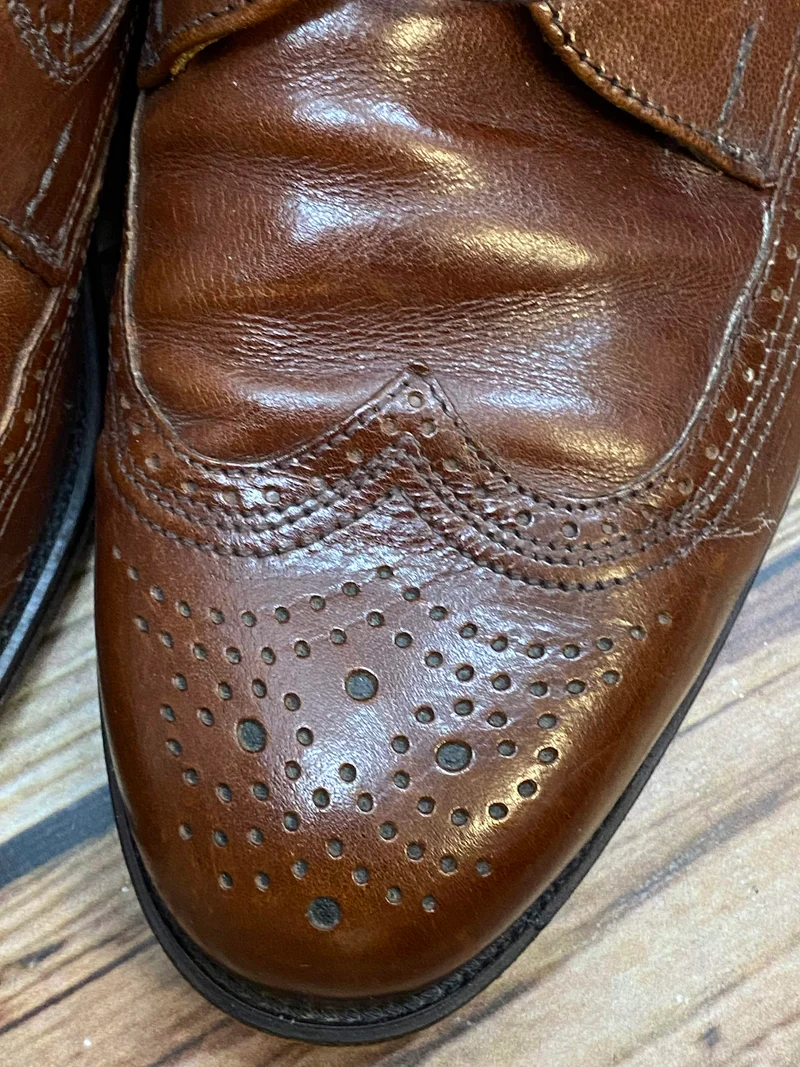 Vintage Bentley Lederschuhe Braun mit Lochmuster