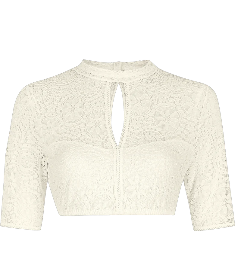 Dirndlbluse Nina von C., champagner, halbarm, Maria, hochgeschlossen