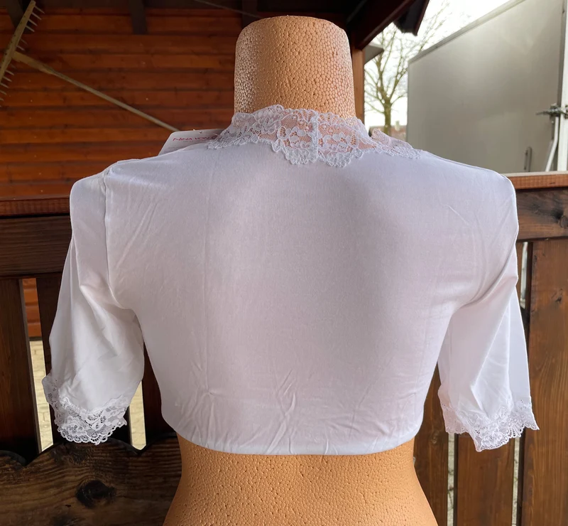 Dirndlbluse Nina von C., Marion, Jersey, weiß, halbarm, Zugband