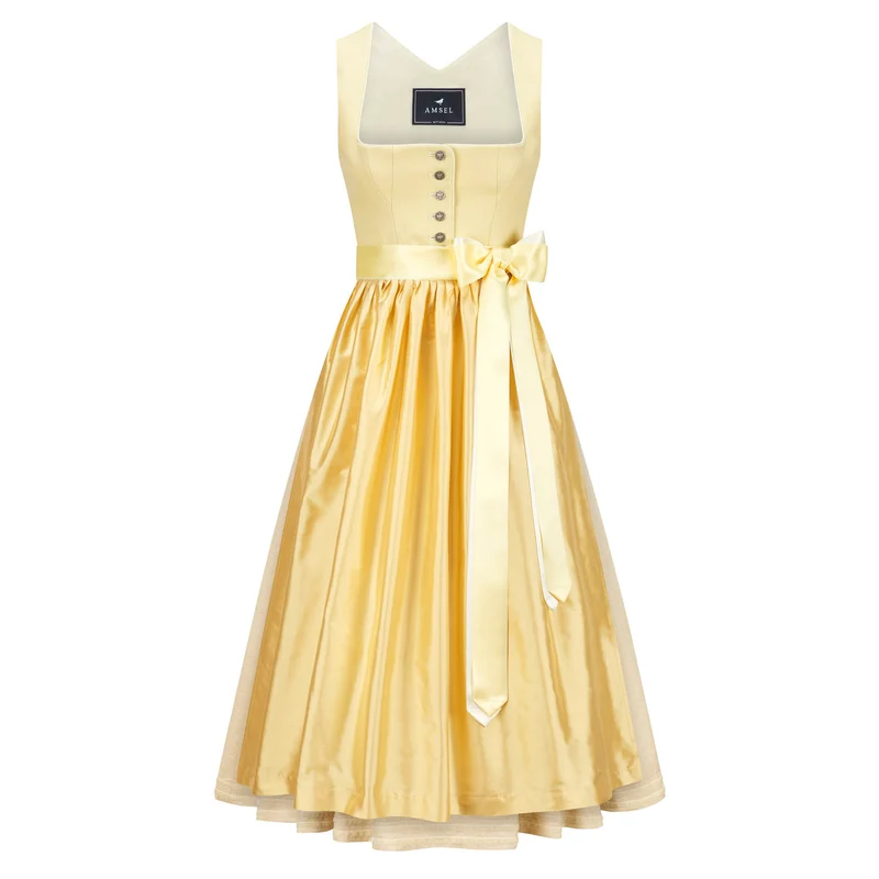 Leinendirndl Irmi Buttergelb (lang)