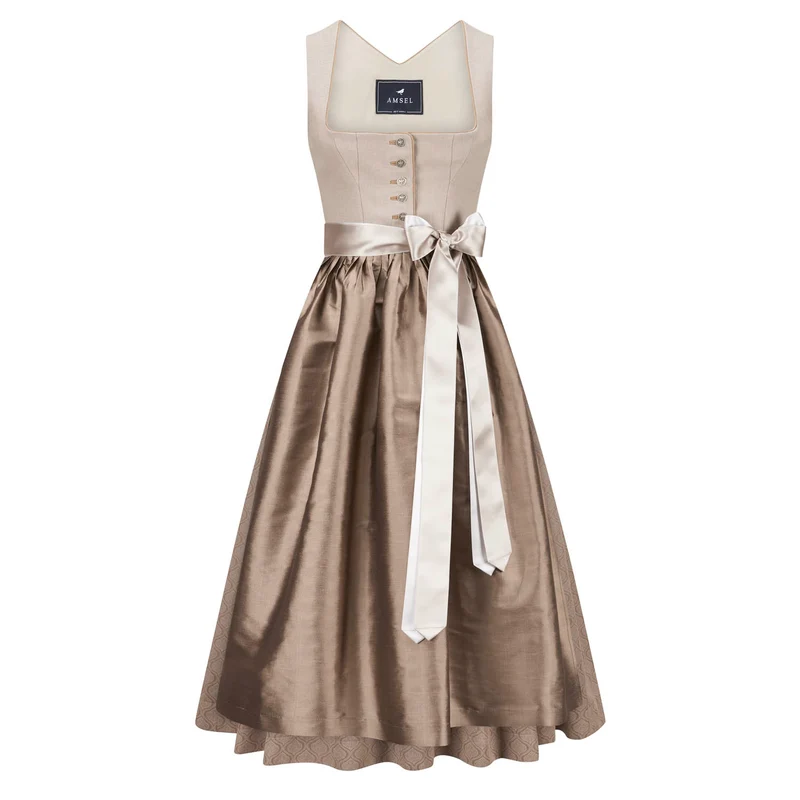 Leinendirndl Nele Taupe (lang)