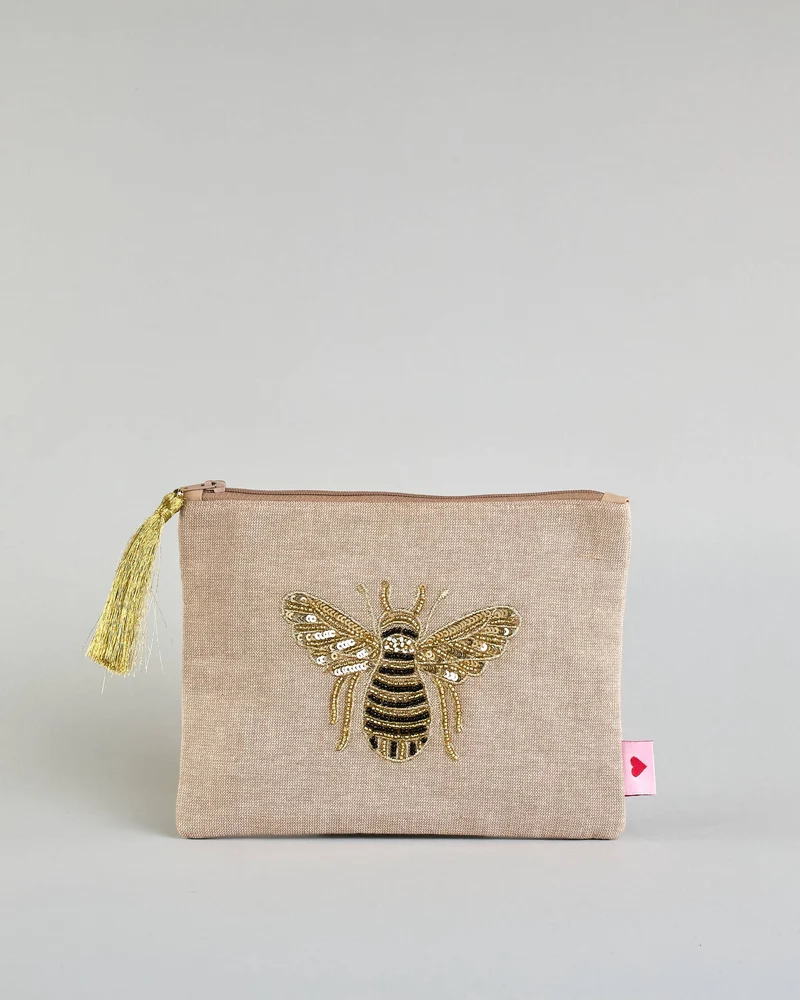 Kosmetiktasche Perlen - Biene - Herzilein-Wien GmbH