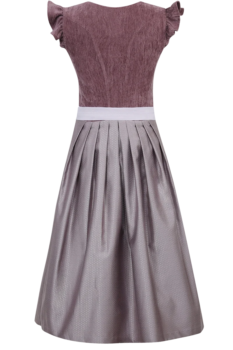 Samtdirndl 70cm mit abnehmbaren Flügelärmeln - pflaume