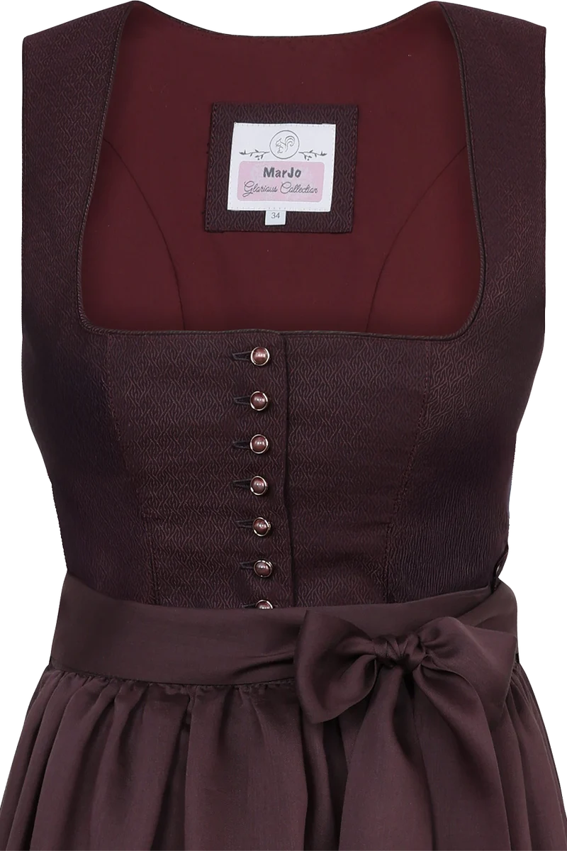 Einfarbiges Midi-Dirndl mit Jacquardmuster - traube