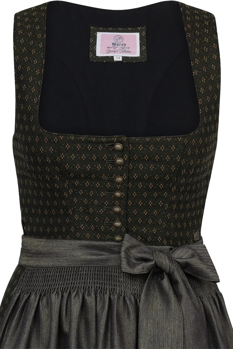 Dirndl in Midilänge 75cm mit Unterrock - tanne
