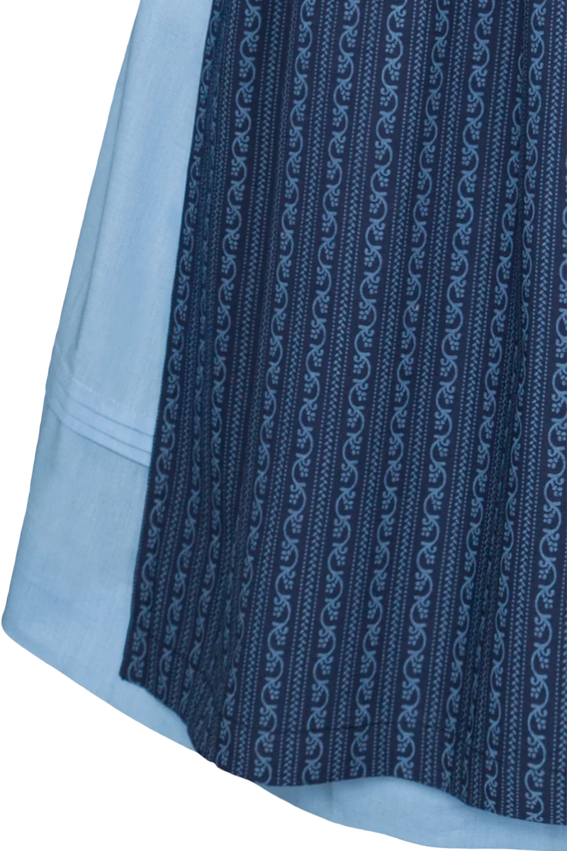 Midi-Baumwolldirndl mit Schürze und Gürtel - hellblau