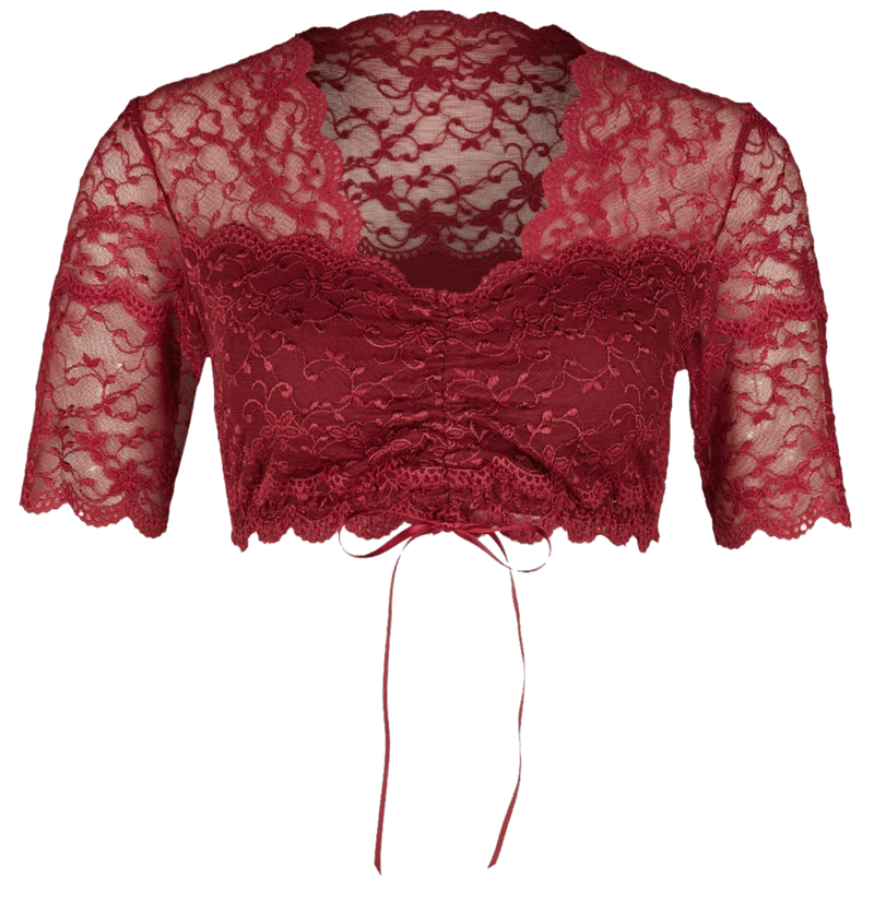 Dirndlbluse Nina von C., Martina, bordeaux, halbarm, Zugband