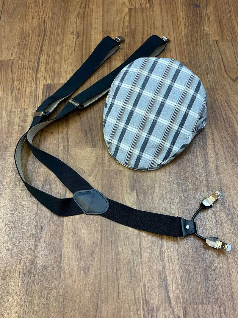20er Jahre Herren Outfit Gr. 54 – Hemd, Hosenträger & Schiebermütze