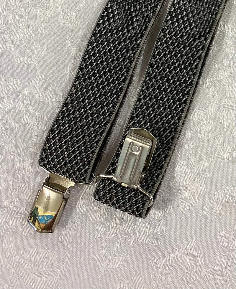 Vintage Hosenträger anthrazit X-Form