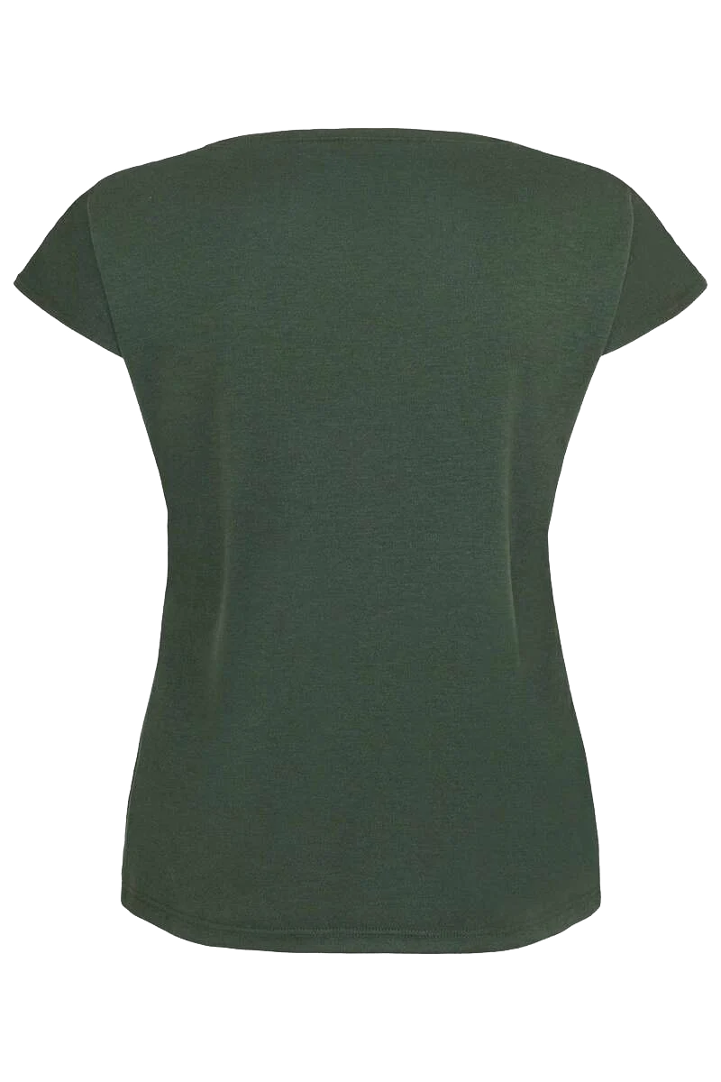 Damen Trachtenshirt mit Spitze und Lochmuster - grün