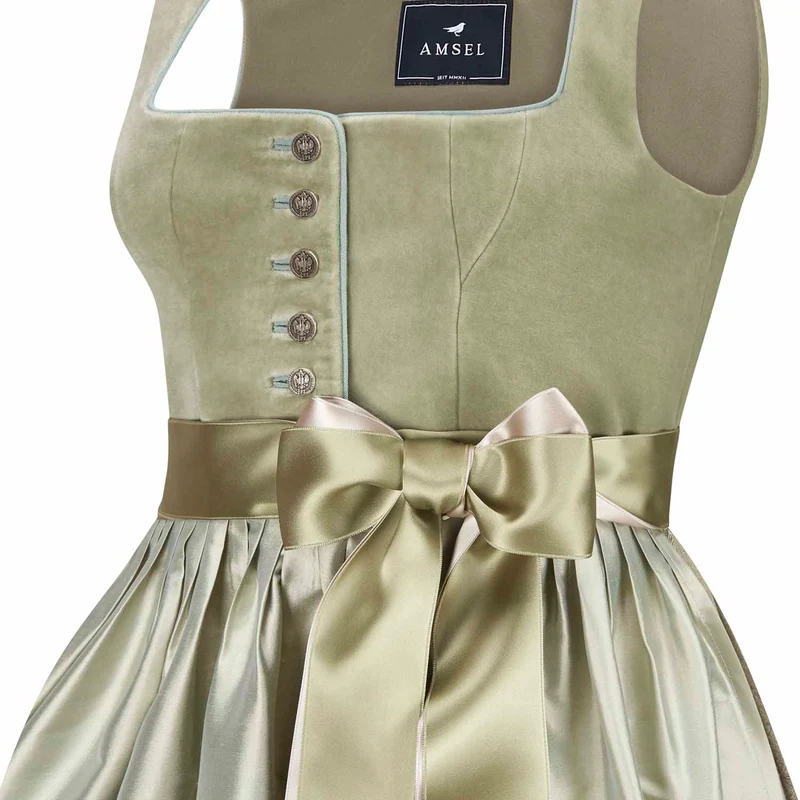 Samtdirndl Elisabeth Pistazie (lang)