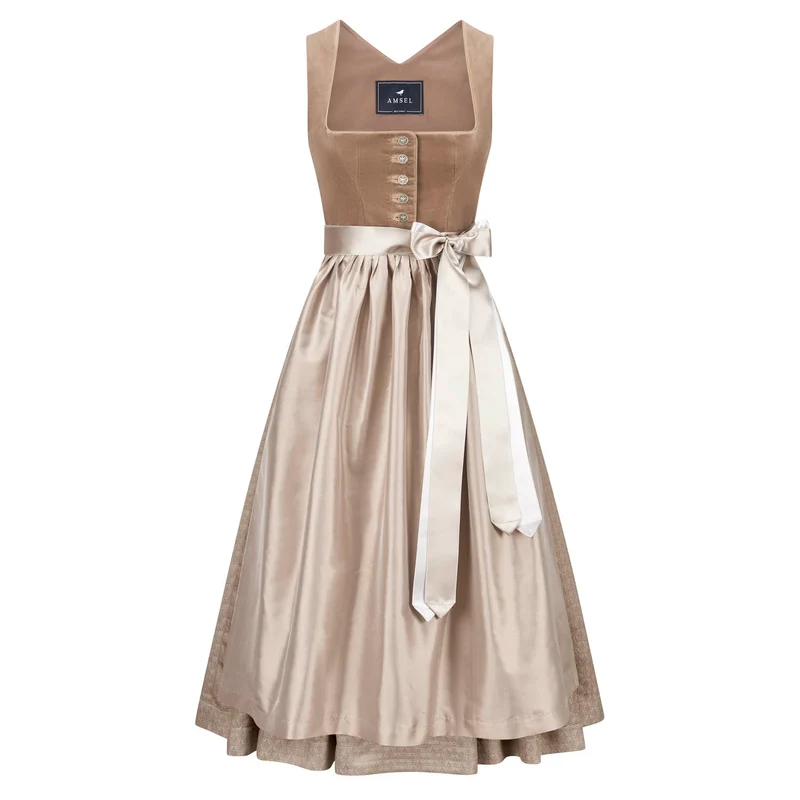 Samtdirndl Elisabeth Beige (lang)