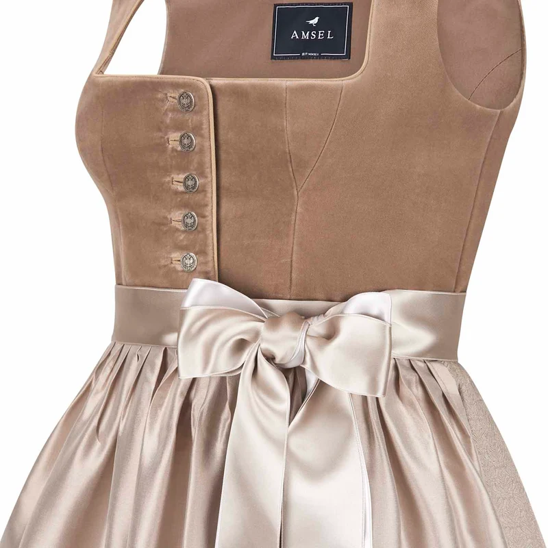 Samtdirndl Elisabeth Beige (lang)