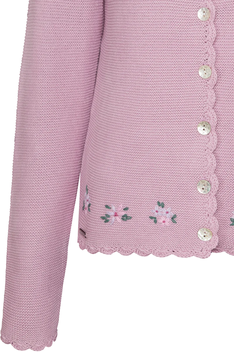 Damen Trachtenstrickjacke mit Blümchen-Stick
