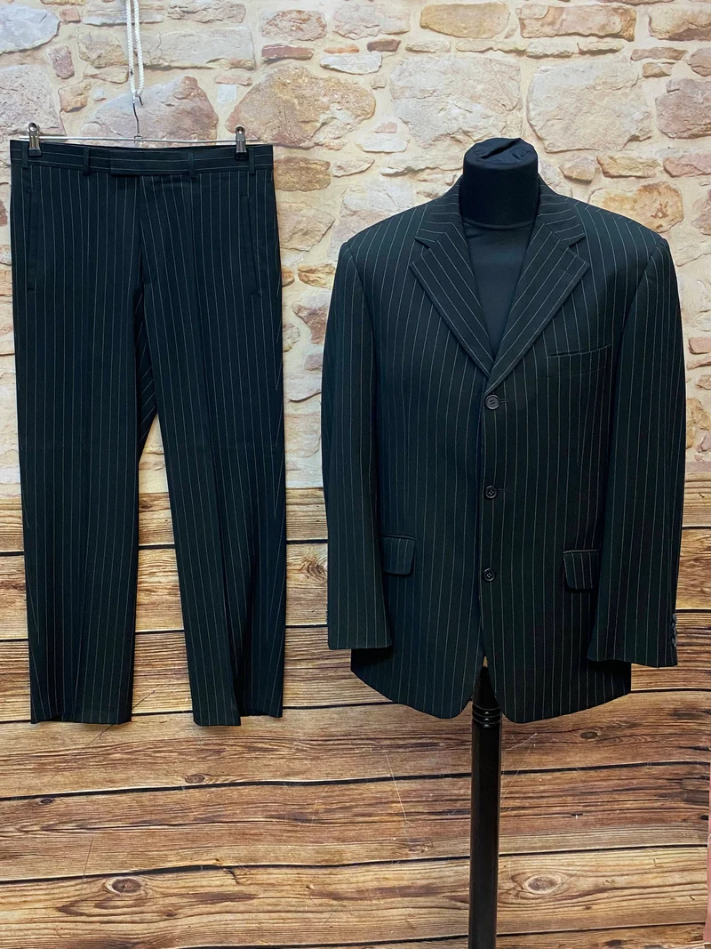 Nadelstreifenanzug Herren Gr. 50 schwarz – Manguun Men 20er Jahre Stil