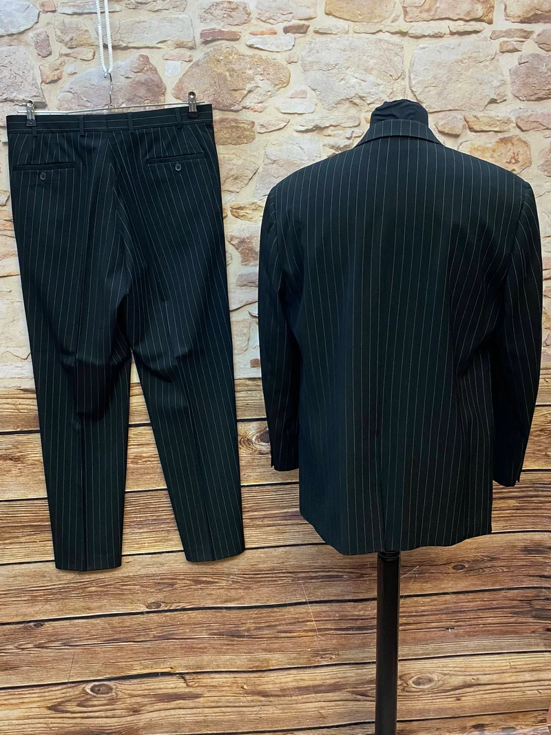 Nadelstreifenanzug Herren Gr. 50 schwarz – Manguun Men 20er Jahre Stil