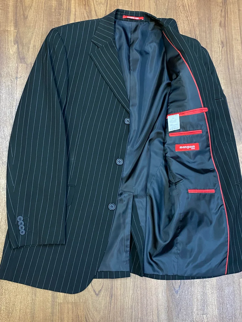 Nadelstreifenanzug Herren Gr. 50 schwarz – Manguun Men 20er Jahre Stil