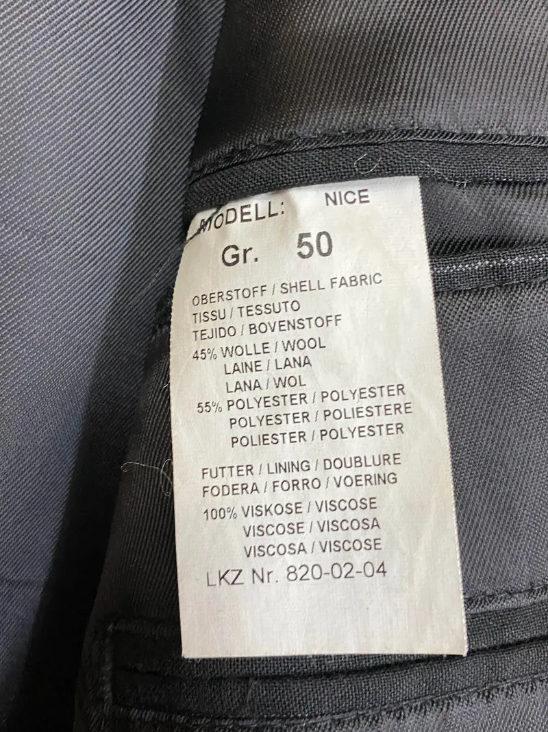 Nadelstreifenanzug Herren Gr. 50 – Modell Nice schwarz