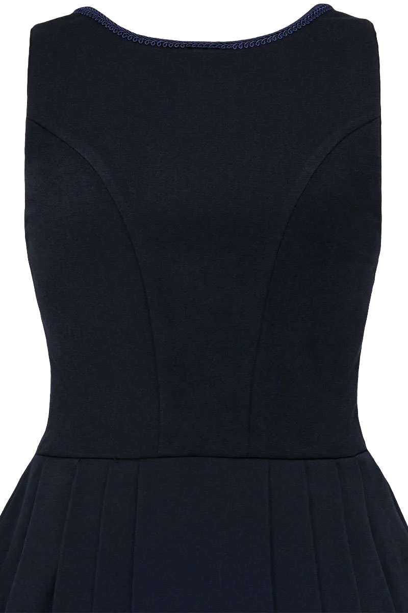 Midi-Dirndl ohne Schürze unifarben - marine