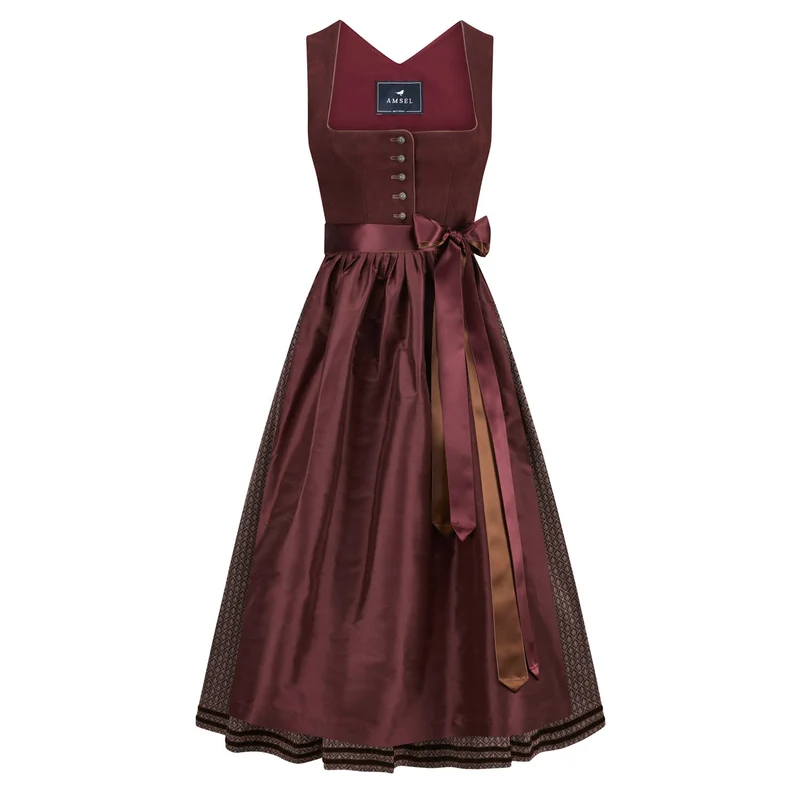 Lederdirndl Charlize Rot (lang)