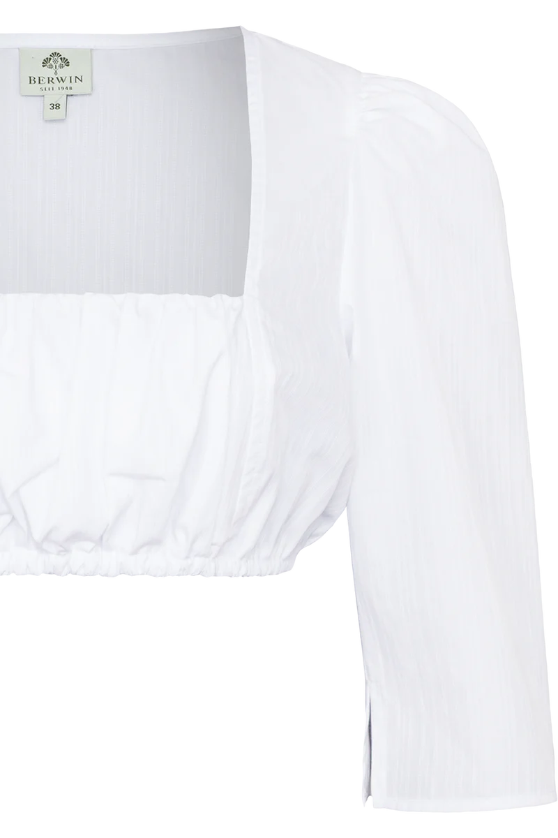 Dirndlbluse aus Baumwolle gestreift