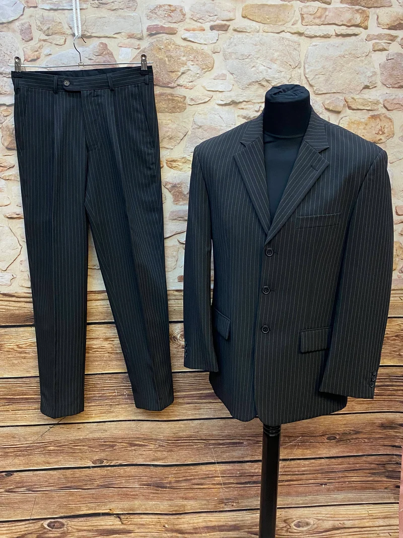 Nadelstreifenanzug Herren Gr. 46 schwarz – 20er Jahre Gatsby Stil