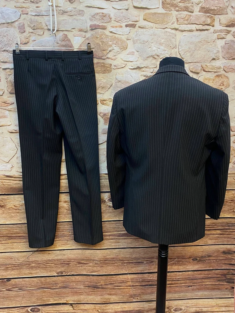 Nadelstreifenanzug Herren Gr. 46 schwarz – 20er Jahre Gatsby Stil