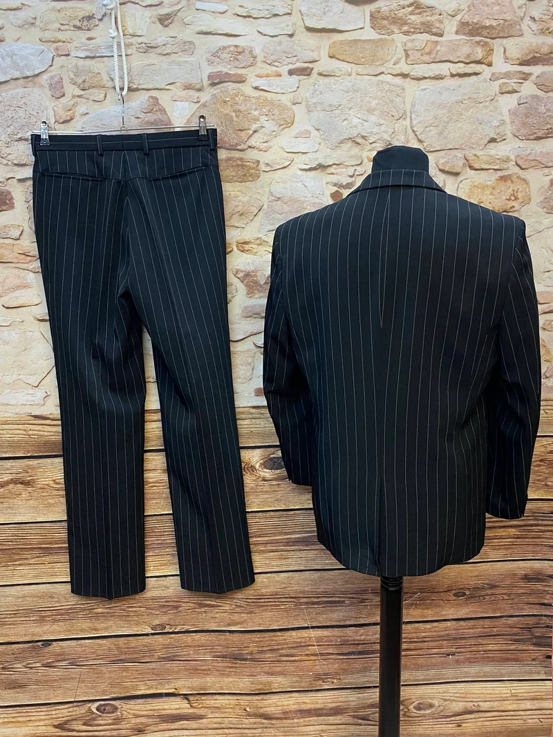 Nadelstreifenanzug Herren Gr. 46 schwarz – 20er Jahre Gatsby Stil