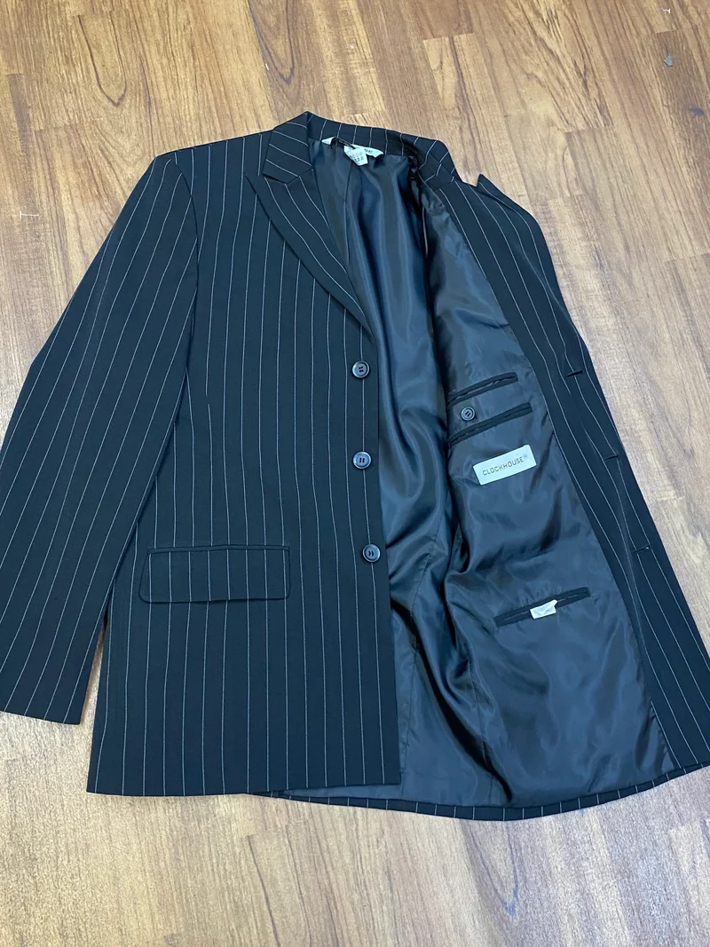 Nadelstreifenanzug Herren Gr. 46 schwarz – 20er Jahre Gatsby Stil