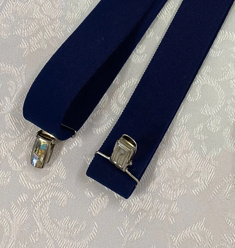 Vintage Hosenträger dunkelblau H-Form