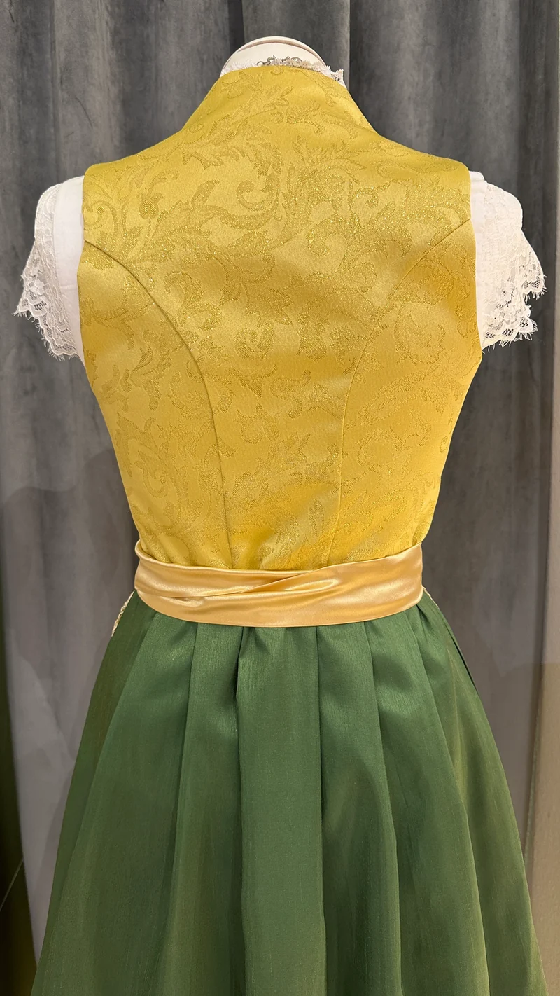 Dirndl Goldstich gelb/grün 65cm