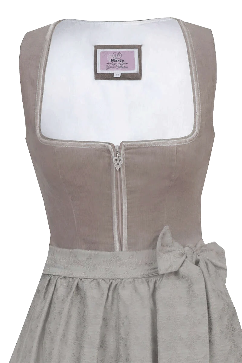 Midi-Dirndl mit Cordmieder - khaki
