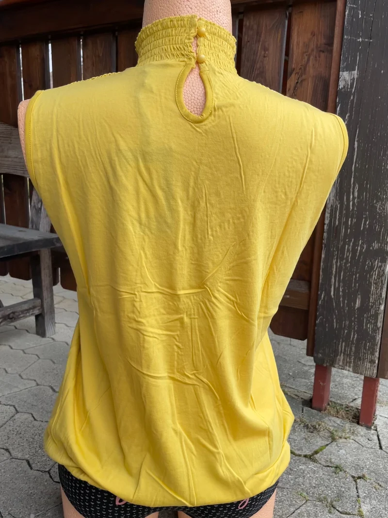 Trachtenshirt, HangOwear, Yonca, Top, gelb, Spitze