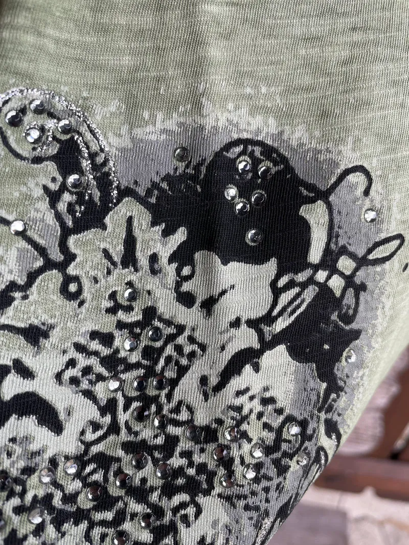 Trachtenshirt, HangOwear, Yola, oliv grün, Gr. L (40/42)