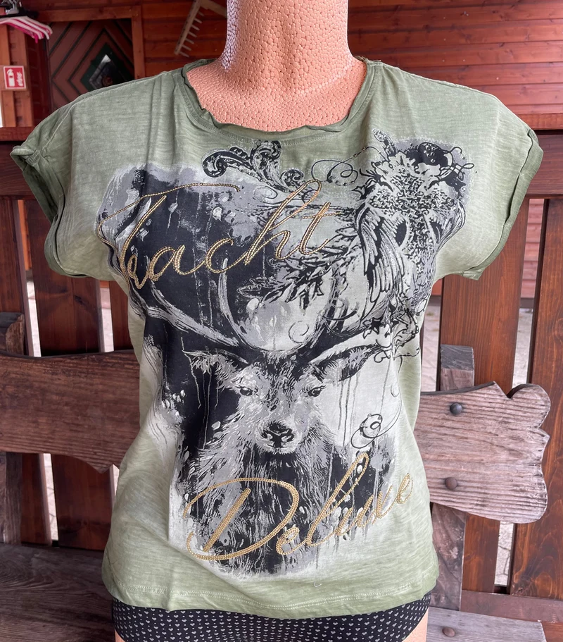 Trachtenshirt, HangOwear, Yola, oliv grün, Gr. L (40/42)