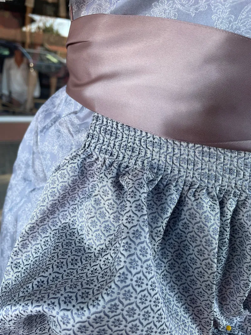 Dirndl Krüger Madl, Anella, Midi, Silber grau, rosé, Midi 60 cm
