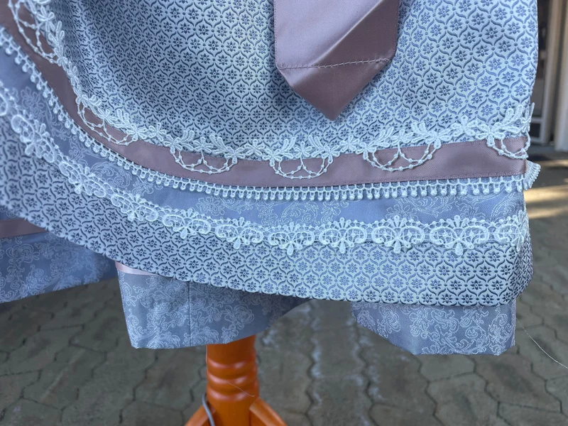 Dirndl Krüger Madl, Anella, Midi, Silber grau, rosé, Midi 60 cm