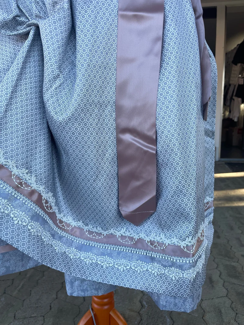 Dirndl Krüger Madl, Anella, Midi, Silber grau, rosé, Midi 60 cm