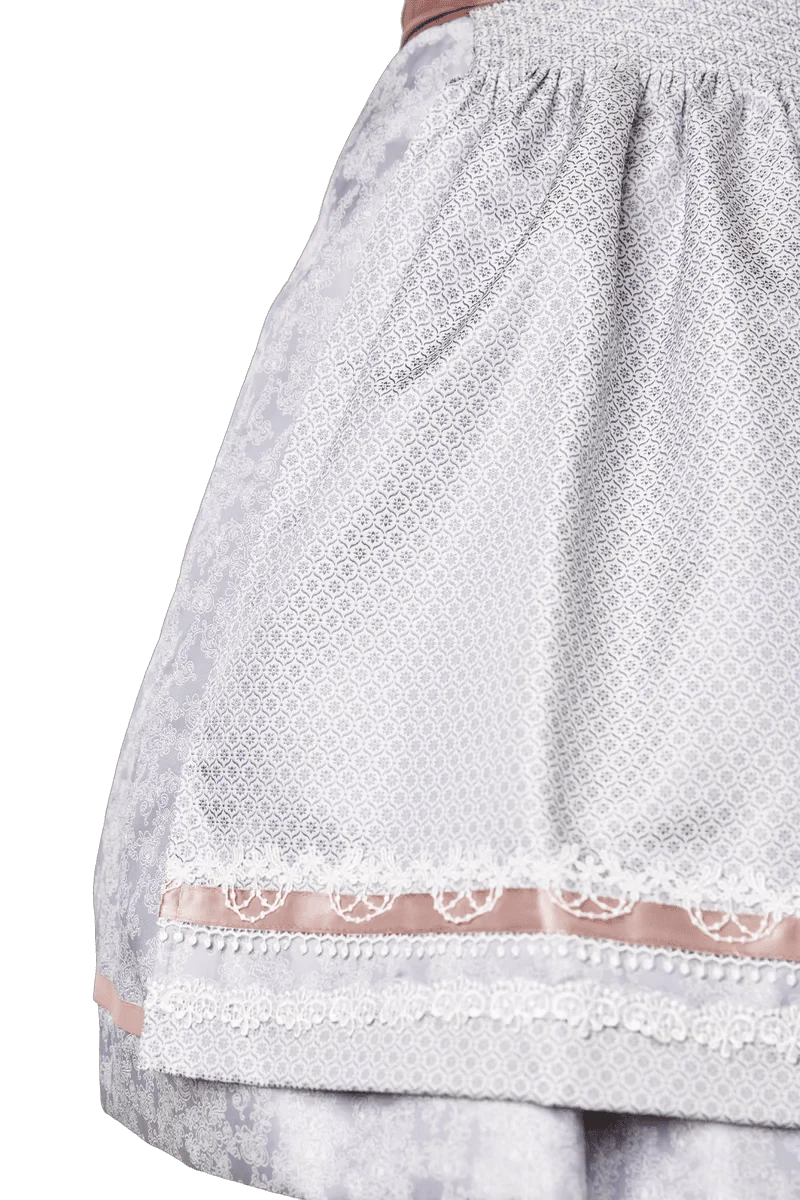Dirndl Krüger Madl, Anella, Midi, Silber grau, rosé, Midi 60 cm