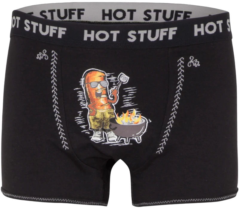 Herrenslip, Hangowear Boxershort, schwarz, Hot Stuff, Grillen