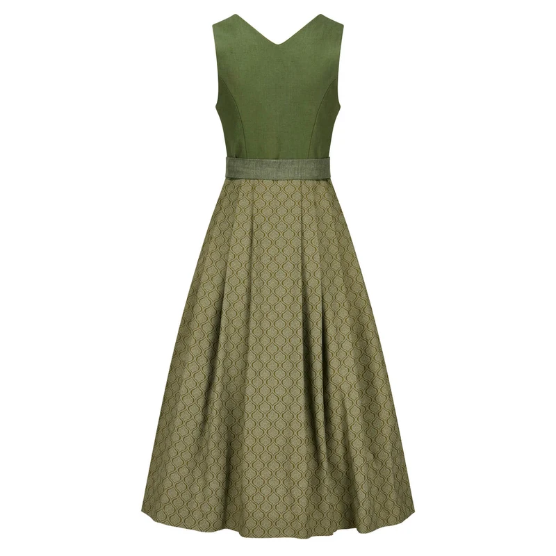 Leinendirndl Nele Oliv (lang)