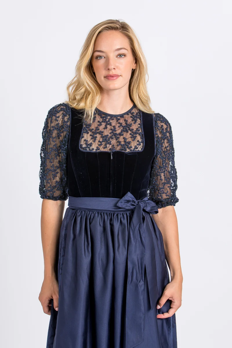 Madame Marie Samtdirndl Noctuna blau