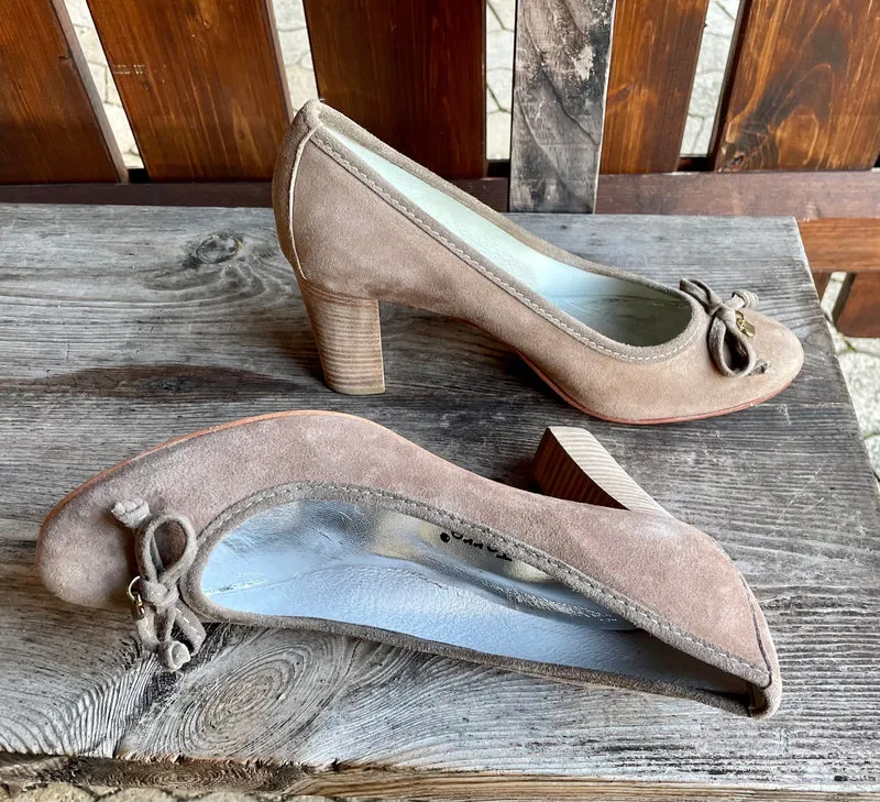Pumps, Alberto la Torre, Schuhe, Velourleder, beige, taupe, Gr. 37 2. Wahl!