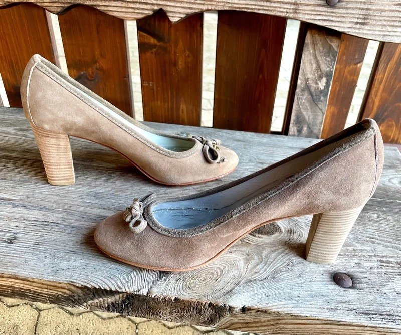 Pumps, Alberto la Torre, Schuhe, Velourleder, beige, taupe, Gr. 37 2. Wahl!