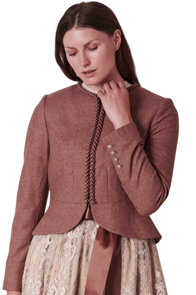 Trachten Jacke, Krüger, Indra, braun mit Schößchen