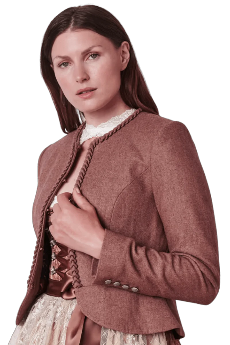 Trachten Jacke, Krüger, Indra, braun mit Schößchen