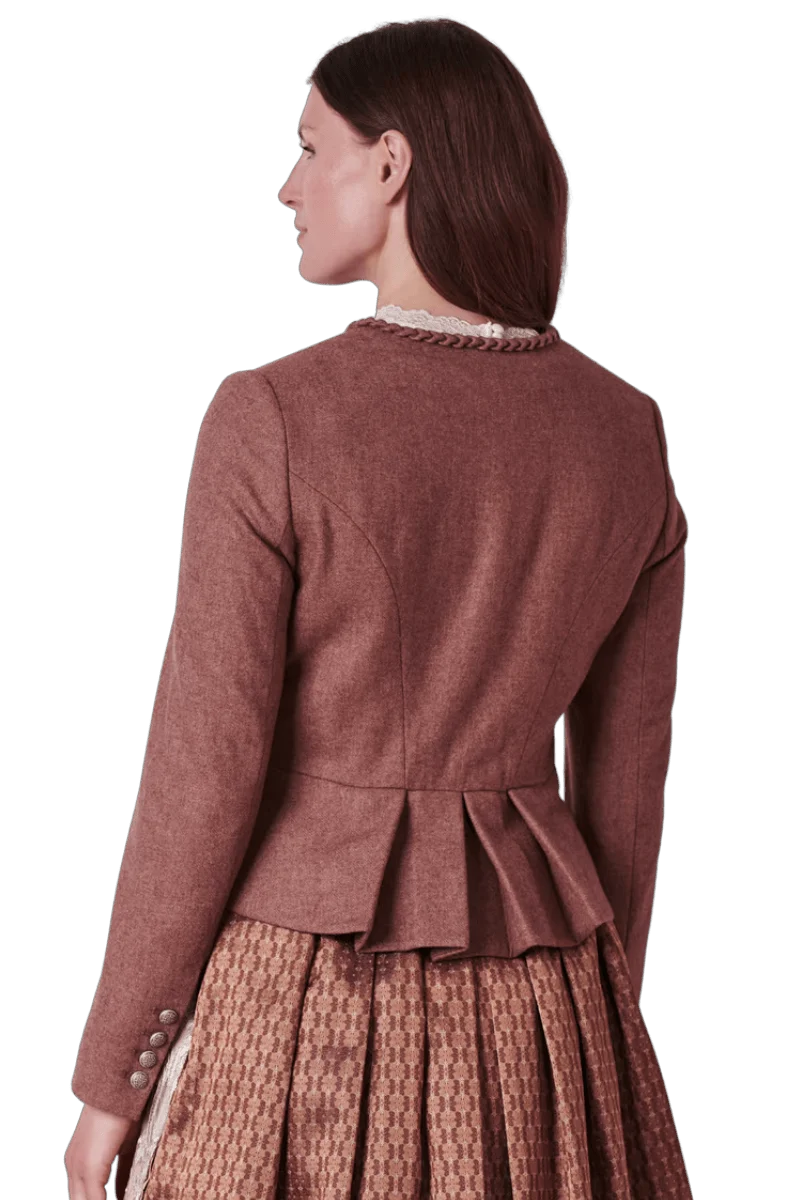 Trachten Jacke, Krüger, Indra, braun mit Schößchen