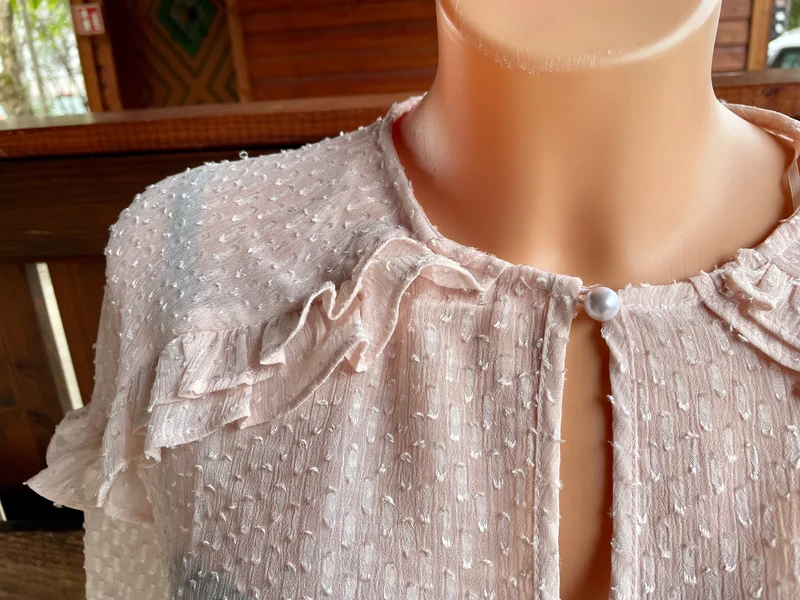 Dirndlbluse Krüger Collection, Darlin, hochgeschlossen, 3/4 Arm, rosa
