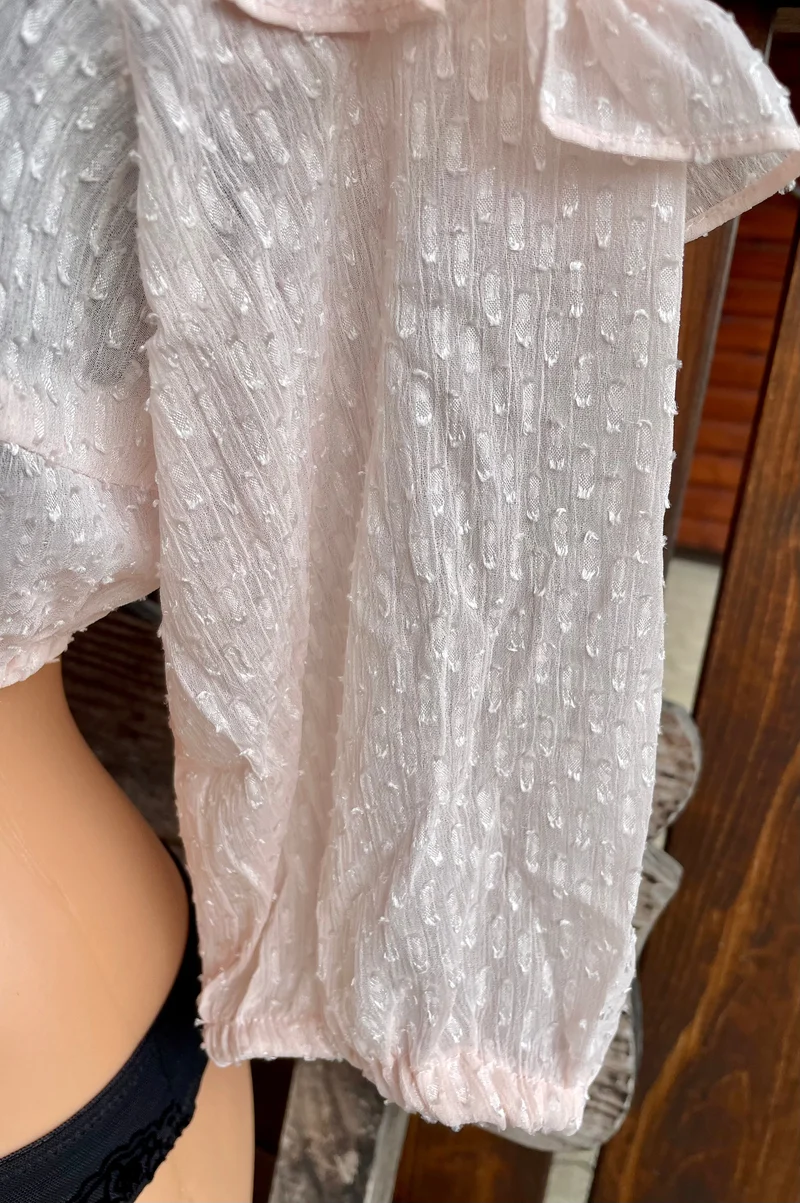 Dirndlbluse Krüger Collection, Darlin, hochgeschlossen, 3/4 Arm, rosa